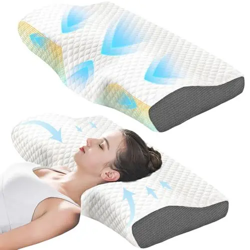 Produktbild: Ahigh kopfkissen,Memory Foam Kissen,Ergonomisches Orthopädisches Kissen,kopfkissen nackenschmerzen, nackenkissen für Männer,Frauen,Seitenschläferkissen für Seiten,Rücken & Bachschläfer(60x34x11/7cm)
