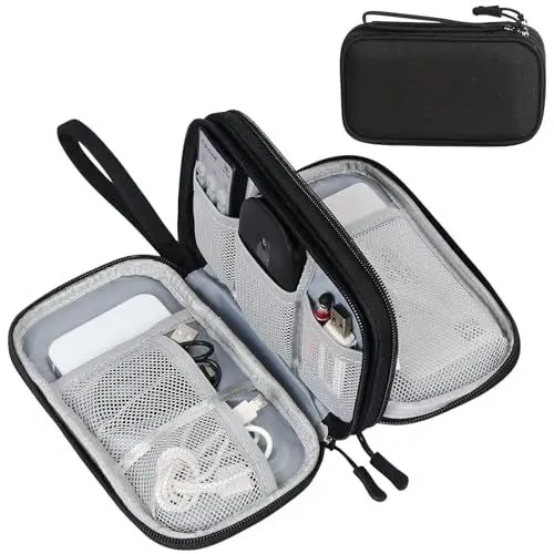 Produktbild: AhLmA Elektronische Tasche Organizer Kabeltasche Universal Reisekabel Elektronik Zubehör Handyladekabel Reisekabel Organizer Doppelschicht Reise Elektronik Zubehör Tasche für Handy USB Ladekabel