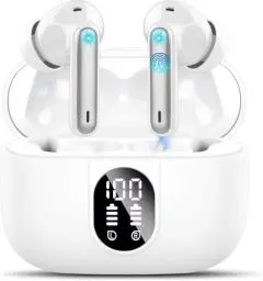 Produktbild: AI Kopfhörer Übersetzer, 3-in-1Bluetooth 5.3 Echtzeit Sprachübersetzer Kopfhörer mit 164 Sprachen/6 Übersetzungsmodi, 40Std Übersetzer Ohrhörer mit ENC Mic und App für Lernen/Reisen/Business Weiß