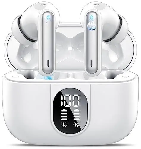 Produktbild: AI Kopfhörer Übersetzer, 3-in-1Bluetooth 5.3 Echtzeit Sprachübersetzer Kopfhörer mit 164 Sprachen/6 Übersetzungsmodi, 40Std Übersetzer Ohrhörer mit ENC Mic und App für Lernen, Reisen, Business Weiß