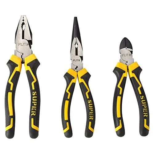 Produktbild: AIBAOBAO Zangenset, Zangenset Control-Grip (3-teilig), Profi Zangen Satz mit Spitzzange, Seitenschneider 160 mm und Kombizange 180 mm lang - Hochwertiges Werkzeug Zangen Set
