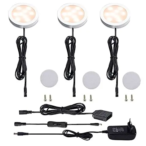 Produktbild: AIBOO Unterbauleuchte Küche LED Schrankbeleuchtung 6 Stück,Warmweiß Slim Bright Schranklicht Dimmbar Schrankleucht Schranklicht Vitrinenbeleuchtung für Küche,Badezimmer,Schlafzimmer