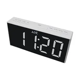 Produktbild: AIC Küchenradio Digital mit großem Display, Küchenuhr, FM-Radio, Wecker, Digital Dual Alarm Clock, dimmbares LED-Display in 5 Stufen, kein Ticken, weiß