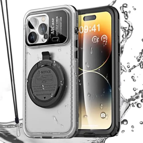 Produktbild: AICase Self-Check wasserdichte Handyhülle für iPhone 14 Pro,Unterwasser-Touchscreen,Wasserfest,Staubdicht,schneefest,Tauch-Handyhülle,Integrierter Displayschutz für Dusche,Strand,Schnorcheln