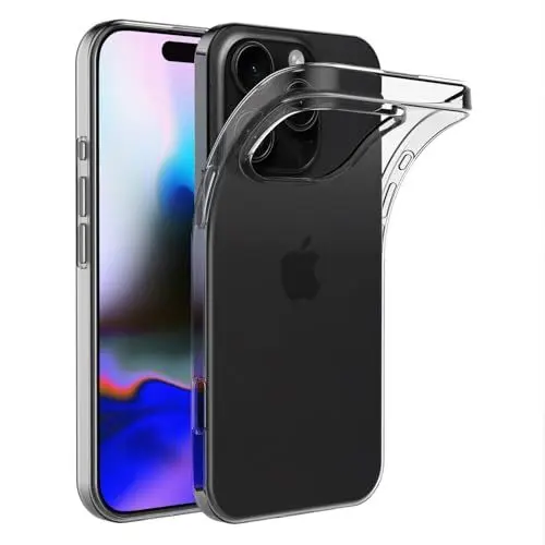 Produktbild: AICEK Kompatibel mit Apple iPhone 16 Pro Hülle, Transparent Silikon Handyhülle für iPhone 16 Pro Hülle TPU Schutzhülle Bumper Crystal Clear Case