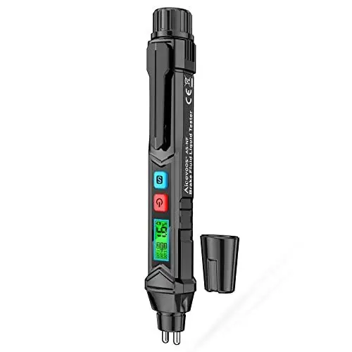 Produktbild: Aicevoos NF Bremsflüssigkeitstester Stift, Bremsflüssigkeit Diagnosetest Werkzeug mit LCD-Bildschirm Akustischer Alarm für DOT3 DOT4 DOT-5.1 Bremsflüssigkeit Tester