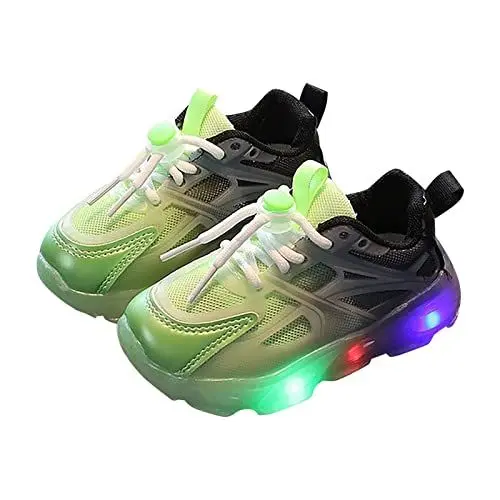 Produktbild: AIchenYW Sneaker Kinder Atmungsaktiv Leichte Design Größe Kinder Sneaker Farbverlauf Licht Schuhe Papa Schuhe Schnürung weiche Sohle Kinder Sneakers Jungen Turnschuhe Sportschuhe (Green 26 Toddler)