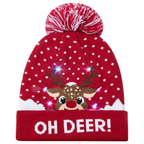 Produktbild: AIDEAONE Weihnachtsmütze Mütze Warme LED Weihnachten Weihnachtsmann Lustige Mütze mit Licht, unisex, Damen