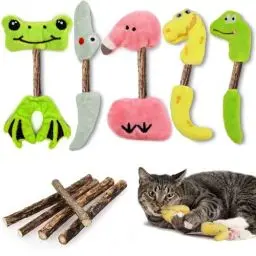 Produktbild: Aidiyapet Katzenspielzeug, Katzenminze Kissen, Katzenminze Sticks, Matatabi Katzen Kauhölzer, Katzenminze Sticks zum Schleifen von Zähnen, Matatabi Zahnpflege (10 Stück)