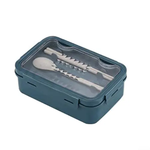 Produktbild: AIDNTBEO 20,5 x 13,5 x 6,5 cm Lunchbox, Bento-Box-Set, Mahlzeiten-Vorbereitungsbehälter, spülmaschinen- und mikrowellengeeignet, inkl. Besteck(2)