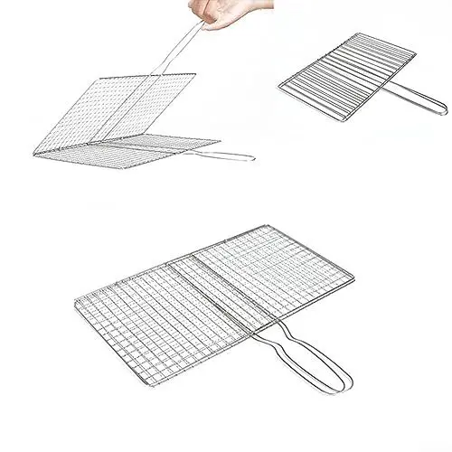 Produktbild: 3 x Grillkorb, Grillnetz, Steak, Fleisch, Fisch, Gemüse, 20 x 35 cm