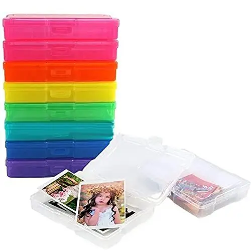 Produktbild: AIDNTBEO Foto-Aufbewahrungsboxen, 10,2 x 15,2 cm, Foto-Aufbewahrungsboxen, Album-Organizer, Bastelbehälter für Fotos, transparent, 5 Stück