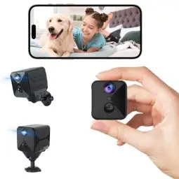 Produktbild: aidowocam Mini Kamera Full HD Kamera Überwachung Innen Überwachungskamera Live Übertragung Handy APP 90 Tage Lange Standby Akku WLAN Kamera mit Bewegungsmelder Nachtsicht für Startseite Sicherheit