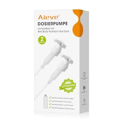 Produktbild: Aieve 2 STK. Dosierpumpe Sirupspender kompatibel mit Best B. Nutrition Vital Drink,für Bulk Sirup zuckerfrei, Dosierpumpe 1L Sirup, Ersatz Sirup Pumpe, BPA-Frei (Nicht für 500ml Flasche)