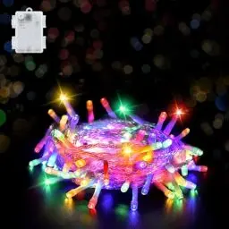Produktbild: aifulo Lichterkette Außen Batterie Bunt, 3M 30 LED Lichterkette mit Timer (6 Stunden AN | 18 Stunden AUS), IP65 Wasserdicht für Ostern, Zimmer, Party, Weihnachten Innen Außen