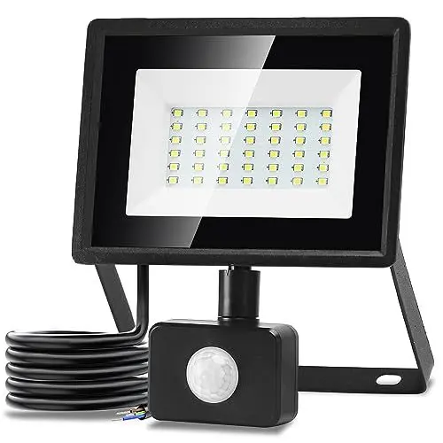 Produktbild: Aigostar 30W LED Strahler mit Bewegungsmelder Außen,2510LM 6500K Kaltweiß Außenstrahler,IP65 Wasserdicht Scheinwerfer,Aussenleuchte für Garten,Innenhöfe,Garage,Hotel