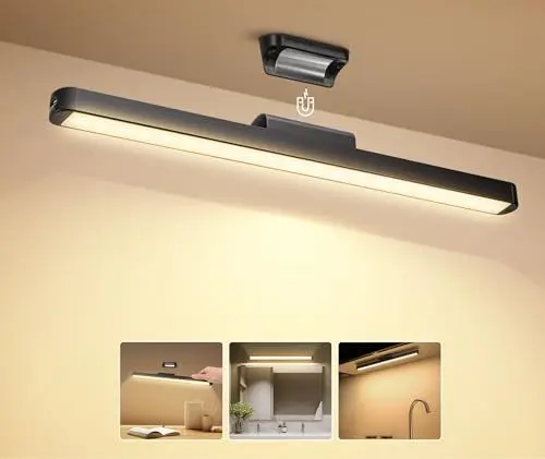 Produktbild: Aigostar Unterbauleuchte Küche LED， Kabellos Schrankbeleuchtung Einstellbarer Winkel， USB-Wiederaufladbarkeit， 4 Helligkeitsmodi， Küche， Spiegelschrank， Schminktisch， Schränke und Wand