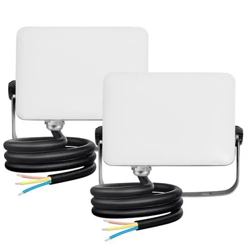 Produktbild: Aigostar LED Strahler Außen 30W,3300LM Superhell LED Fluter,IP65 Wasserdicht Außenstrahler, 4000K Naturweiß Scheinwerfer Wandleuchtefür Garten, Innenhöfe,Garage,Sportplatz,2 Stück