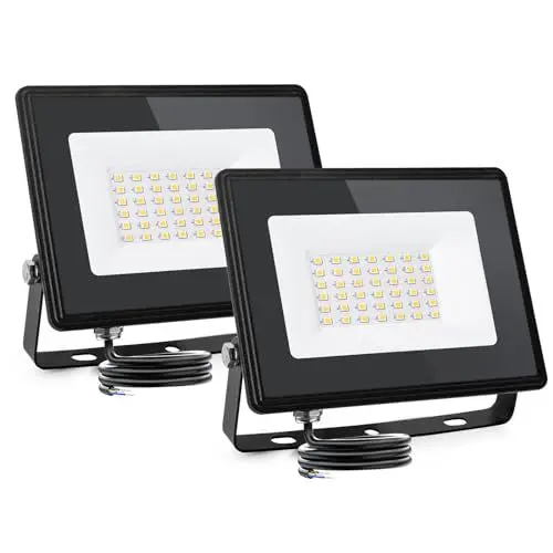 Produktbild: Aigostar LED Strahler außen 30W Naturweiß 4000K 3160 Lumen Scheinwerfer IP65 Wasserdicht Außenstrahler für Hell Garten Garage Sportplatz Hof Fluter 2 Packungen