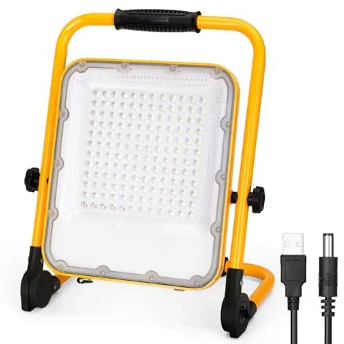 Produktbild: Aigostar Led Baustrahler Akku 100w, Arbeitslicht wiederaufladbar mit Ständer,Tragbares LED-Arbeitslicht,IP65 Wasserdicht LED Strahler,für Garage,Werkstatt,Camping,Notfall,Outdoor-Aktivitäten