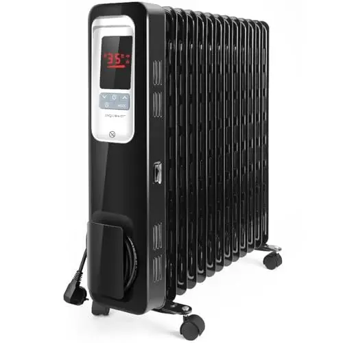 Produktbild: Aigostar Oil Monster 33JHH - 2500W Ölradiator Energiesparender, LCD Elektro Heizkörper mit 13 Rippen,4 Heizstufen,Thermostat, Fernbedienung,Überhitzungsschutz, Elektroradiator Elektro Heizung