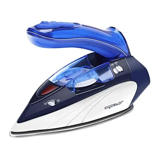 Produktbild: Aigostar Reise-Dampfbügeleisen 1100W,Reisebügeleisen 110/240V,Tragbar Faltbarer Griff Reisedampfbügeleisen Kleines Mini Bügeleisen Leichtes 80ml Wassertank Mehrere Temperaturstufen