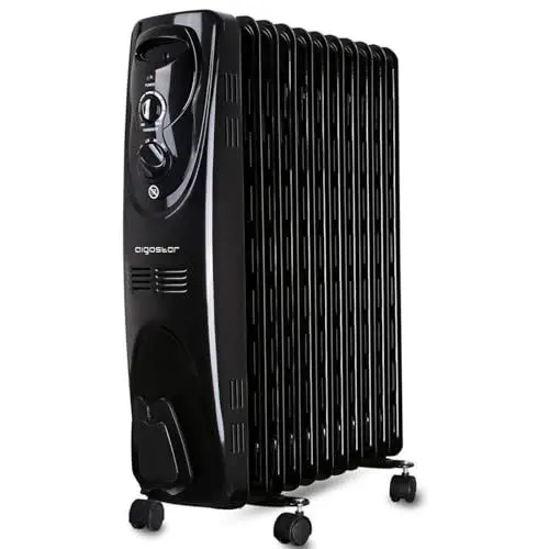 Produktbild: Aigostar Tummie 33JIE - ölradiator, 11 Lamellen Ölgefüllter Heizkörper, 2300 Watt Tragbar mit drei Heizstufen und Thermostatregelung. EINWEGVERPACKUNG.