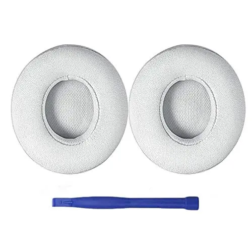 Produktbild: Aiivioll 1 Paar Wireless Ersatz Ohrpolster Dr. DRE Professionelle Ersatz Ohrpolster kompatibel mit Beats Solo 2 Solo 3 Wireless Bluetooth Kopfhörer(weiß)