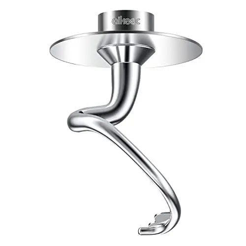 Produktbild: aikeec Spiral Knethaken Zubehör für Kitchen Aid 4.5/5QT Küchenmaschine, K45DH Knethaken Edelstahl für Kitchen Aid K45 K45SS KSM75 KSM90 KSM95 KSM100 KSM103 KSM110 KSM150, Spülmaschinenfest