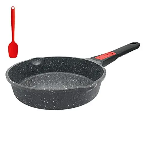 Produktbild: AIKENBBKK Antihaft Pfanne 20 cm, Bratpfanne Beschichtet Pfanne mit Abnehmbarer Griff, Geeignet für alle Herdarten, Backofenfest（Schwarz）
