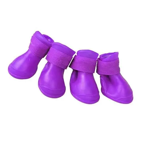 Produktbild: Ailgely Hunde-Silikon-Stiefel, Wasserdicht, rutschfest, Weich, für Hunde, Silikon-Regenschuhe, Wasserdicht, rutschfest, für Haustiere (M)