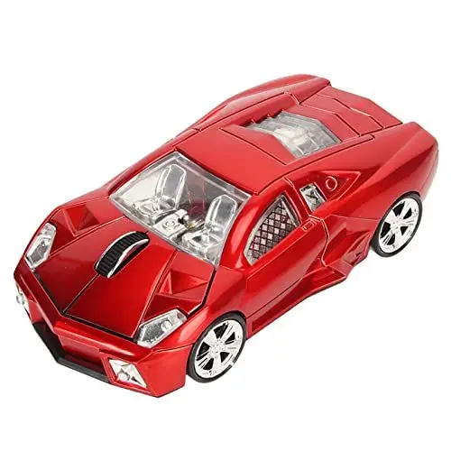Produktbild: Ailgely Kabellose Maus Im Sportwagen-Stil, 2,4 GHz, USB-Empfänger, 1600 DPI, LED-Licht, Büromaus für Laptop-Desktop-Computer