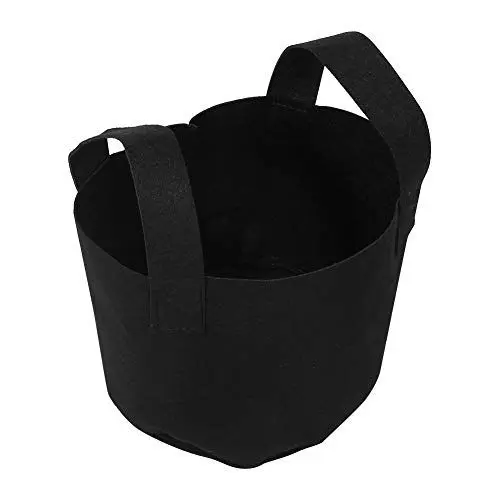 Produktbild: Ailgely WACHSENE Bag GEMÜSE Blumen Planter Pot Container RUND Form Grosse KAPAZITÄT FÜR Garten ERDBEEREN SCHWARZ (18 x 21 cm (2 Gallonen))