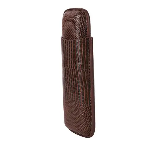 Produktbild: AILOOCEDI 1 Tragbarer Zigarrenetuihalter mit PU-Leder, 2 Braune Zigarrenetuis für Reise-Jubiläumsgeschenk, Zigarrenzubehör