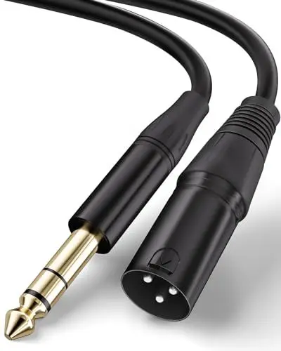 Produktbild: AILZPXX Ausgewogenes XLR Kabel 0.5M, Klinke 6,35mm TRS auf XLR-Stecker, Symmetrisches Stereo Klinke auf XLR Signalverbindungskabel Mikrofonkabel für Gitarre, Lautsprecher, Verstärker, Bühne, DJ