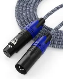 Produktbild: AILZPXX Mikrofonkabel XLR Kabel 2M, Nylongeflecht XLR Stecker auf Buchse Strapazierfähiges Symmetrisches Mikrofonkabel, Professionelles Ausgewogenes XLR Kabel für Verstärker, Mischpult, Lautsprecher