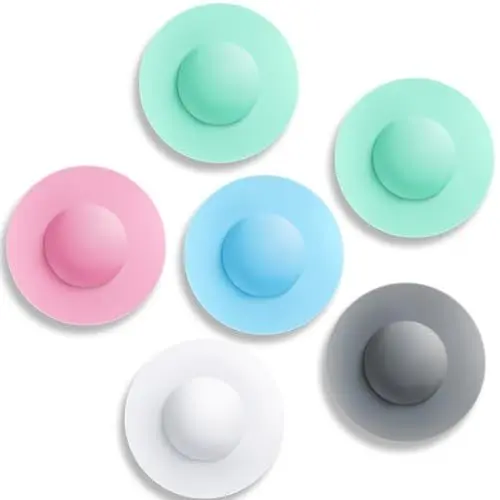 Produktbild: aiMaKE 6 Stück Silikon Abflusssieb, Spülbecken Universal Waschbeckenstöpsel mit Haarsieb Funktion,Duschablauf-Stopper Aus Silikon, Abfluss Stöpsel Badewanne Und Waschbecken, Für Wäsche, Küche Und Bad