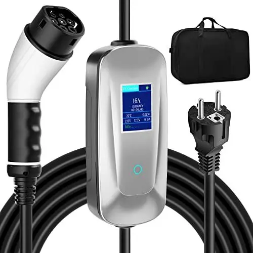 Produktbild: AIMAX EV Chargers 3.5kw 16A Typ 2 Ladekabel Schuko Mobile Wall Box Ladestation, Tragbares Ladekabel Elektroauto Typ 2 EV Ladegerät Ladestationen für Elektrofahrzeuge und PHEV, Plug and Play, 6.5m