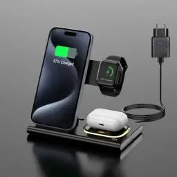 Produktbild: Aimtel 3 in 1 Faltbar kabellose Ladestation für Apple Watch und i Phone Ladegerät für Apple Watch Series 10/9/Ultra 2/8/7/SE， Ladestation für i Phone 16/16 Pro/MAX/Plus/15/14/13/12/11/XS/XR/AirPods 4