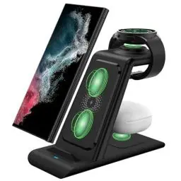 Produktbild: Aimtel 3 in 1 Kabelloses Ladegerät kompatibel mit Galaxy S24/S24 Plus/ S24 Ultra/S23/S22/Z Flip6/4/Z Fold5/4, Watch 7/6/5/4, Buds 2/Pro/Live, kompatibel mit Galaxy Ladestation