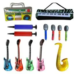 Produktbild: AINIUNIU 13 Stück Luftgitarre Rockstar Aufblasbare Air-Guitar Luft-Gitarren, Aufblasbare Party Props, Aufblasbare Gitarre Accessoire für Disko Mottopartys, Karneval und Fasching