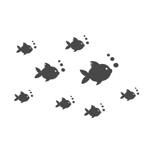 Produktbild: AINIUNIU 3D Acryl Wandaufkleber Fisch und Bubbles Spiegel Aufkleber, Wasserfester, Selbstklebender, Umweltfreundliche Wandaufkleber für Schlafzimmer, Wohnzimmer, Badezimmer Dekoration (Schwarz)
