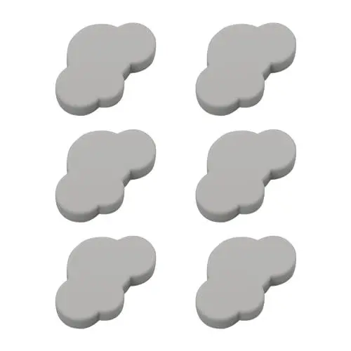 Produktbild: AINIUNIU 6 pcs Wolkenform Schubladenknöpfe Möbelknäufe, Cartoon Form Gummi Knöpfe für Kinder Mädchen Jungen, für Schrankgriff Schubladen Knöpfe, Kinderzimmer Schränke, Toy Organizer Box