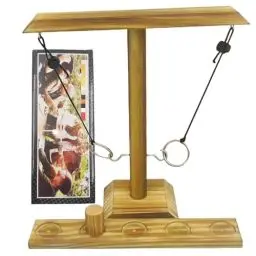 Produktbild: Ring Toss Game, Ringwurf-Spiel, Hook Ringwurfspiel für Erwachsene, Handgefertigte Holzschleifen Ringwurf-Kampfspiel, Interaktives Haken Ring Wurfspiel für die Heimparty Freund Bar Indoor/Outdoor Game