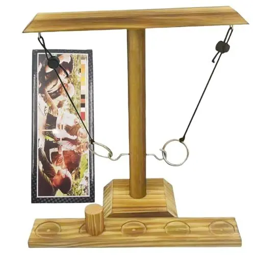 Produktbild: Ring Toss Game, Ringwurf-Spiel, Hook Ringwurfspiel für Erwachsene, Handgefertigte Holzschleifen Ringwurf-Kampfspiel, Interaktives Haken Ring Wurfspiel für die Heimparty Freund Bar Indoor/Outdoor Game