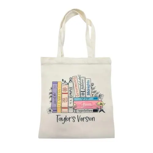 Produktbild: AINIUNIU Stoffbeutel, TS Baumwolltasche Bedruckt, Canvas Tote Bag Album Inspirierte Tragetasche, Einkaufstasche Geschenke Wiederverwendbar, Umhängetasche Geschenk für Sänger Fans, 40x35cm