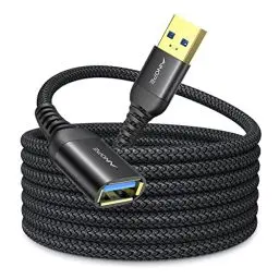 Produktbild: AINOPE 3M USB Verlängerung Kabel USB 3.0 Verlängerungskabel A Stecker auf A Buchse mit eleganten Alluminiumsteckern, Nylon Stoffmantel für Kartenlesegerät,Tastatur, Drucker, Scanner, Kamera