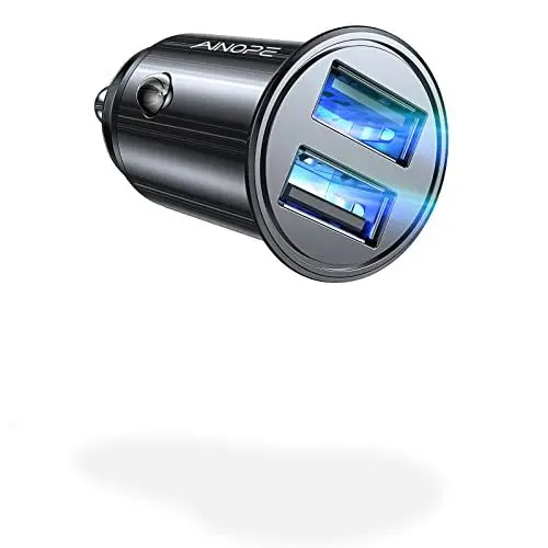 Produktbild: AINOPE 24W Zigarettenanzünder USB, (Mini Metall) 12V USB Adapter Auto Ladegerät, 4.8A Car Charger Steckdose Auto Handy Ladegerät für iPhone 16, Galaxy S25, iPad Pro, Huawei, Xiaomi und mehr