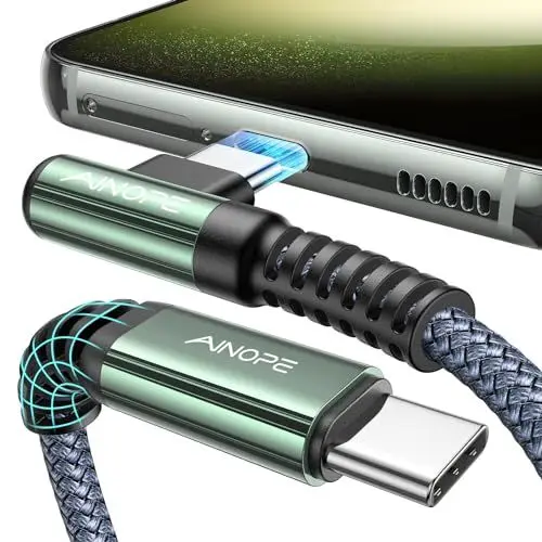 Produktbild: AINOPE USB C kabel 60W PD 3.0 Schnellladekabel USB C auf USB C Kabel für iPhone 15 Pro Max Galaxy S23 S22 S21 A54 A34 A14 MacBook Air M2 iPad Pro 12.9 iPad Air 5/Mini 6, Pixel 7 Pro usw (1 Stück/1M)