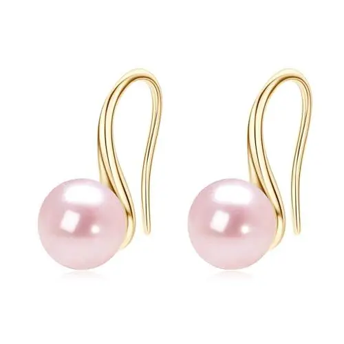 Produktbild: AINUOSHI Lila Perle Ohrringe 14K Gold Gefüllt Süßwasser Zuchtperlen Ohrstecker Perlenohrringe Hängend Hypoallergen Perle Haken Ohrringe Schmuck für Frauen Mama